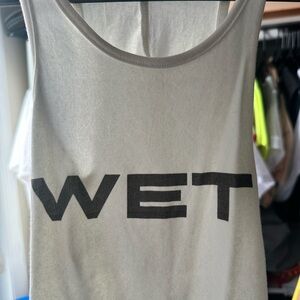 Gray Tank Top with Bold Print